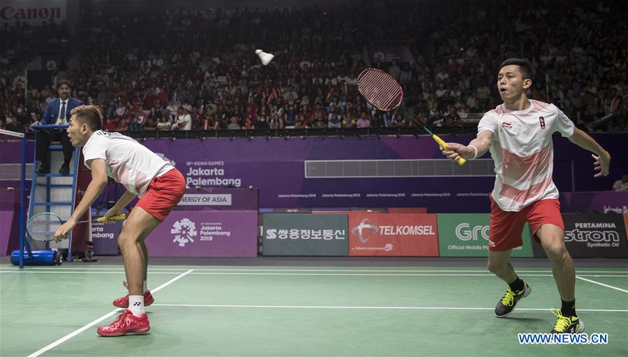 (SP)INDONESIA-JAKARTA-ASIAN GAMES-BADMINTON-MEN'S DOUBLES