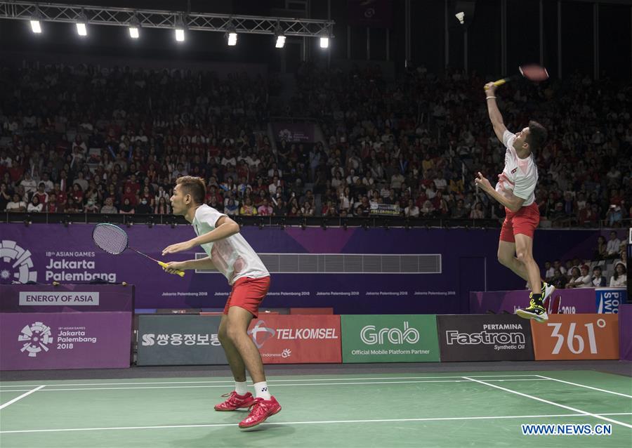 (SP)INDONESIA-JAKARTA-ASIAN GAMES-BADMINTON-MEN'S DOUBLES