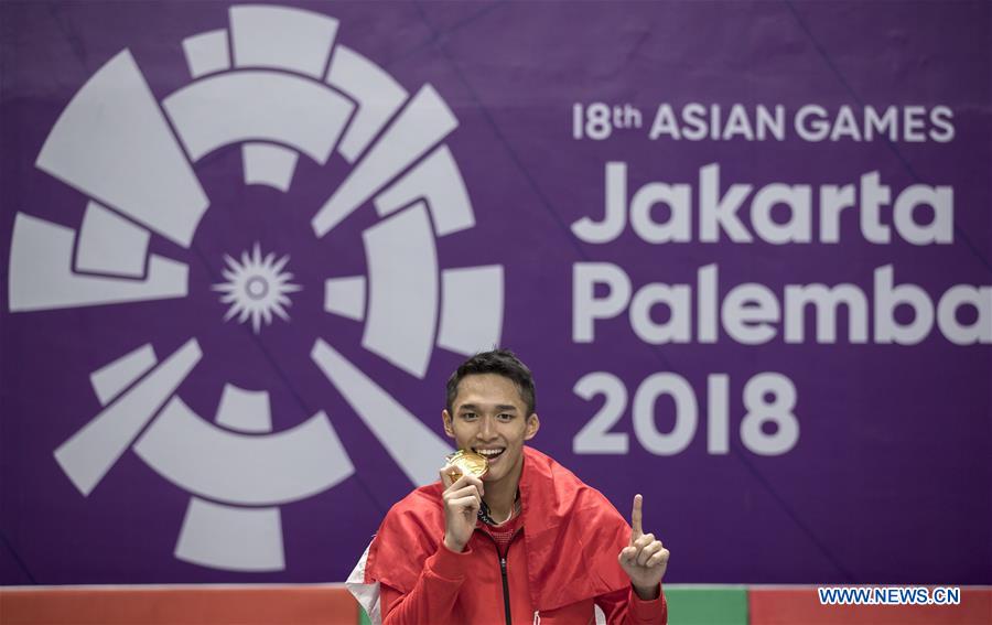 (SP)INDONESIA-JAKARTA-ASIAN GAMES-BADMINTON-MEN'S SINGLES