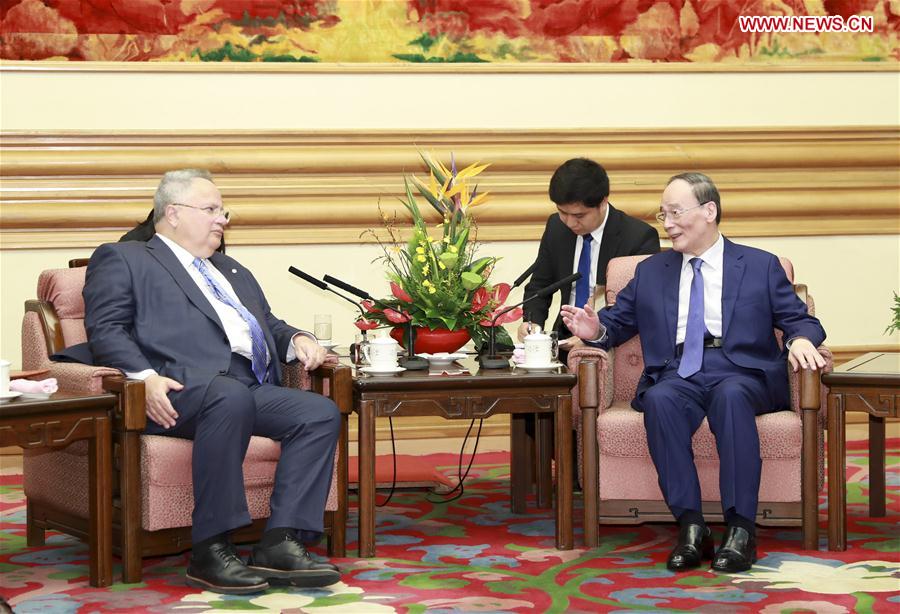 CHINA-BEIJING-WANG QISHAN-GREEK FM-MEETING (CN)