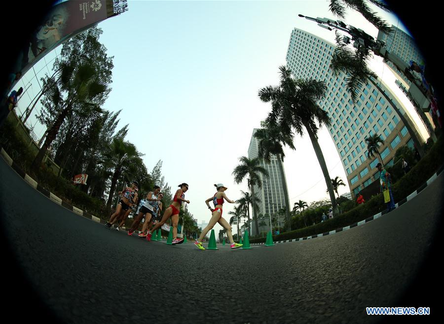 (SP)INDONESIA-JAKARTA-ASIAN GAMES-ATHLETICS-WOMEN'S 20KM WALK