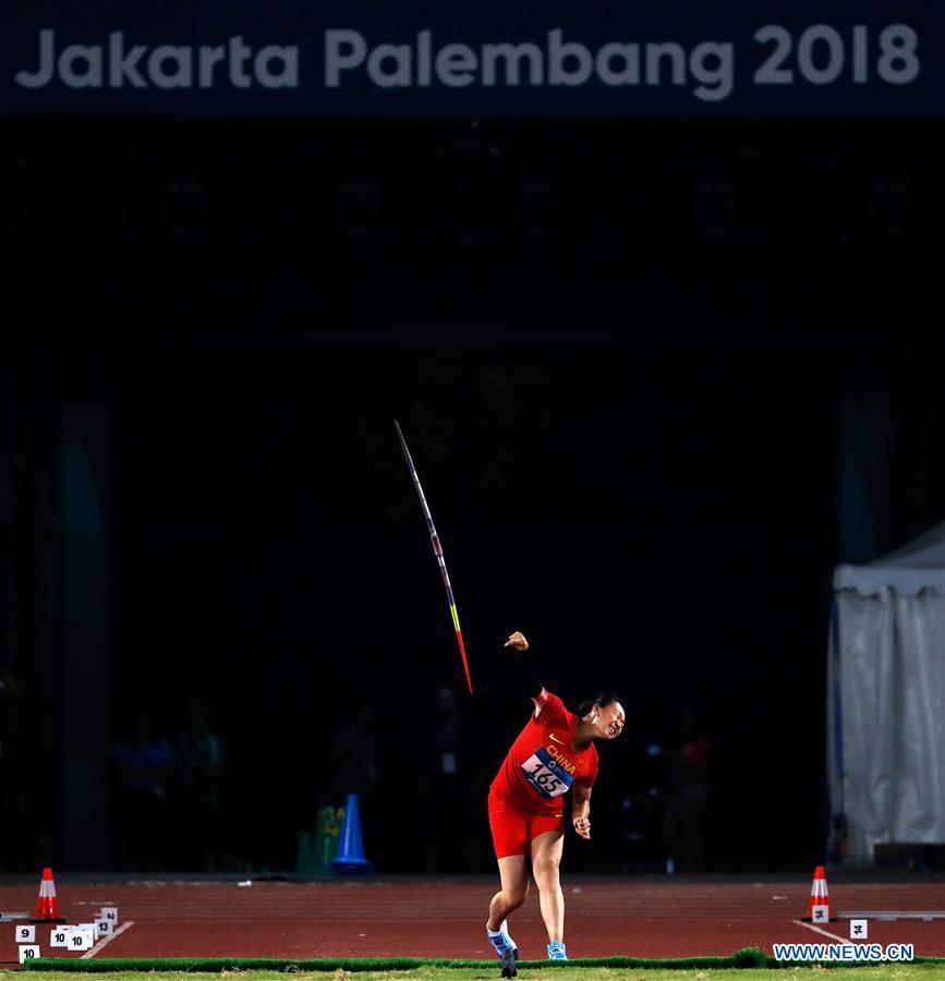 (SP)INDONESIA-JAKARTA-ASIAN GAMES-ATHLETICS-WOMEN'S JAVELIN THROW