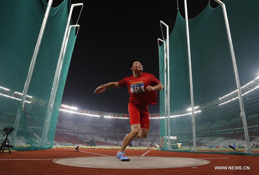 (SP)INDONESIA-JAKARTA-ASIAN GAMES-ATHLETICS-MEN'S DISCUS THROW 