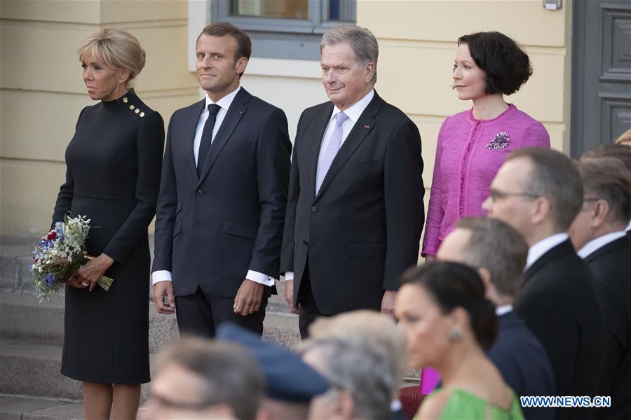 FINLAND-HELSINKI-MACRON-WELCOME CEREMONY
