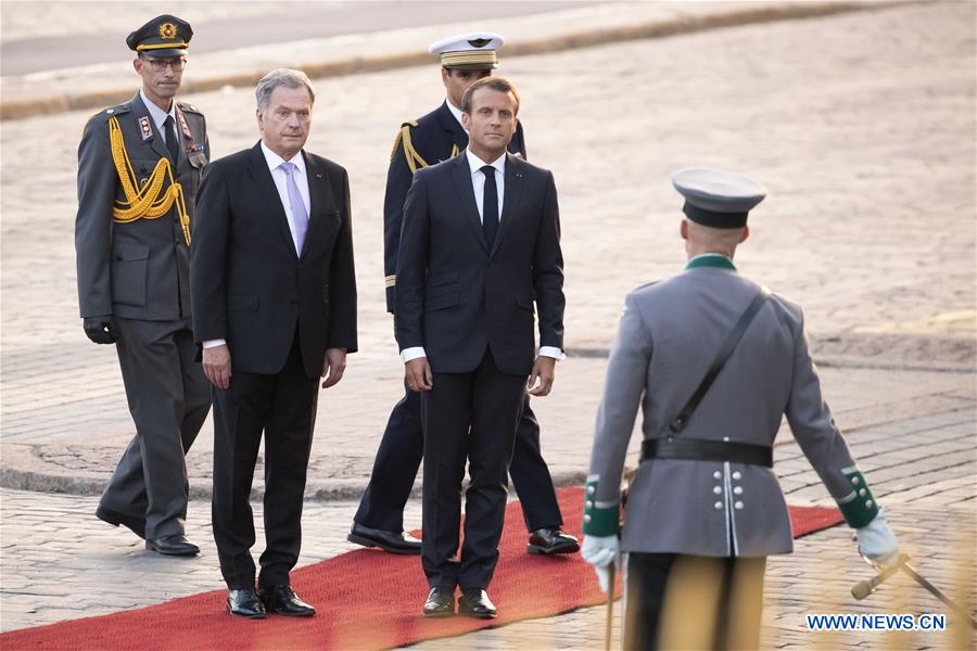 FINLAND-HELSINKI-MACRON-WELCOME CEREMONY
