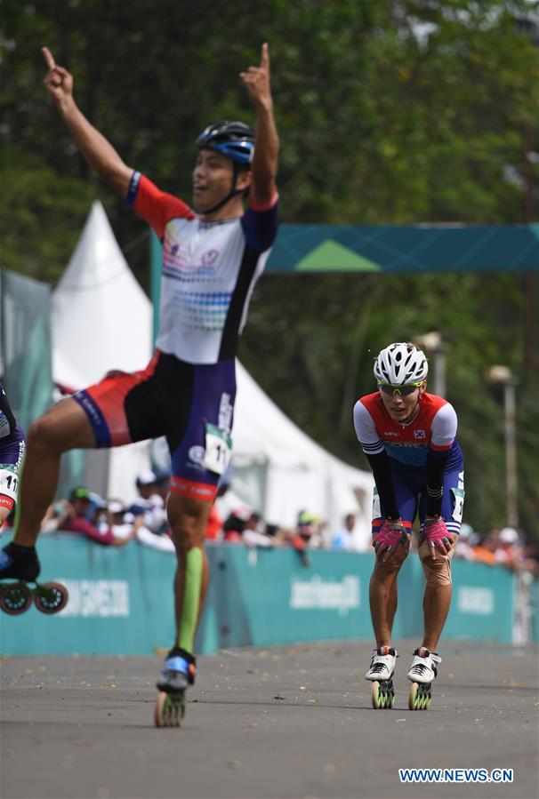 (SP)INDONESIA-PALEMBANG-ASIAN GAMES-ROLLER SKATE-MEN'S ROAD 20KM RACE