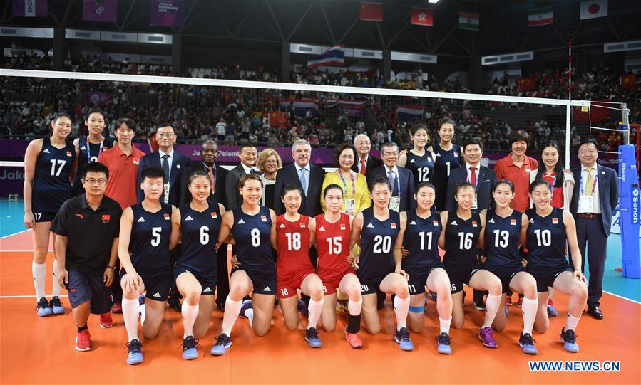 (SP)INDONESIA-JAKARTA-ASIAN GAMES-WOMEN'S VOLLEYBALL FINAL-CHINA VS THAILAND
