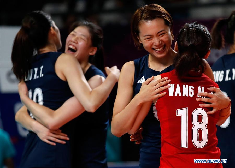 (SP)INDONESIA-JAKARTA-ASIAN GAMES-WOMEN'S VOLLEYBALL FINAL-CHINA VS THAILAND