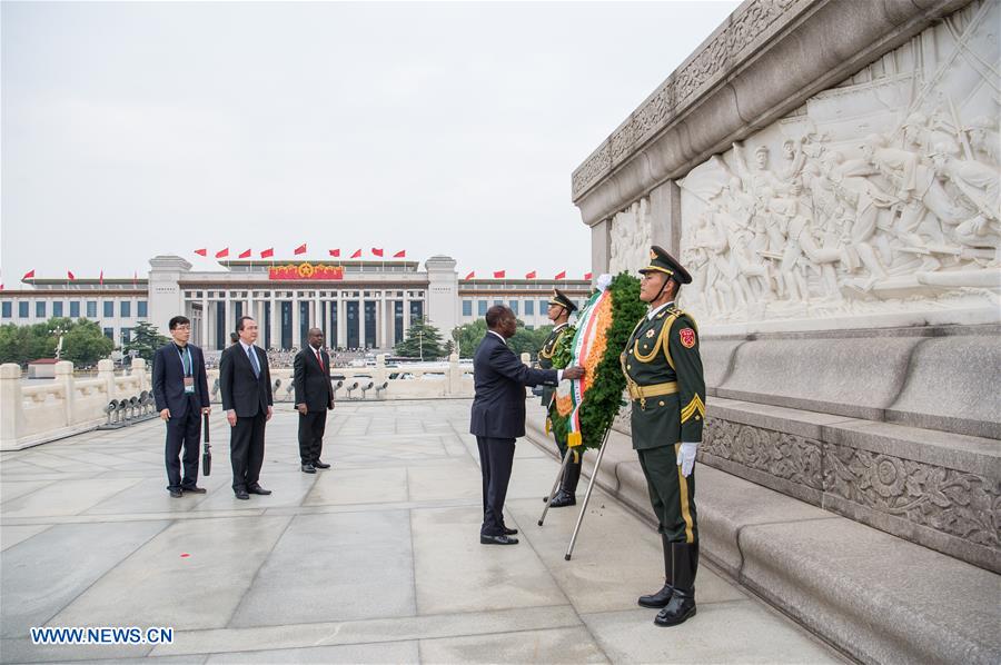 CHINA-BEIJING-COTE D'IVOIRE-PRESIDENT-MONUMENT-TRIBUTE (CN)