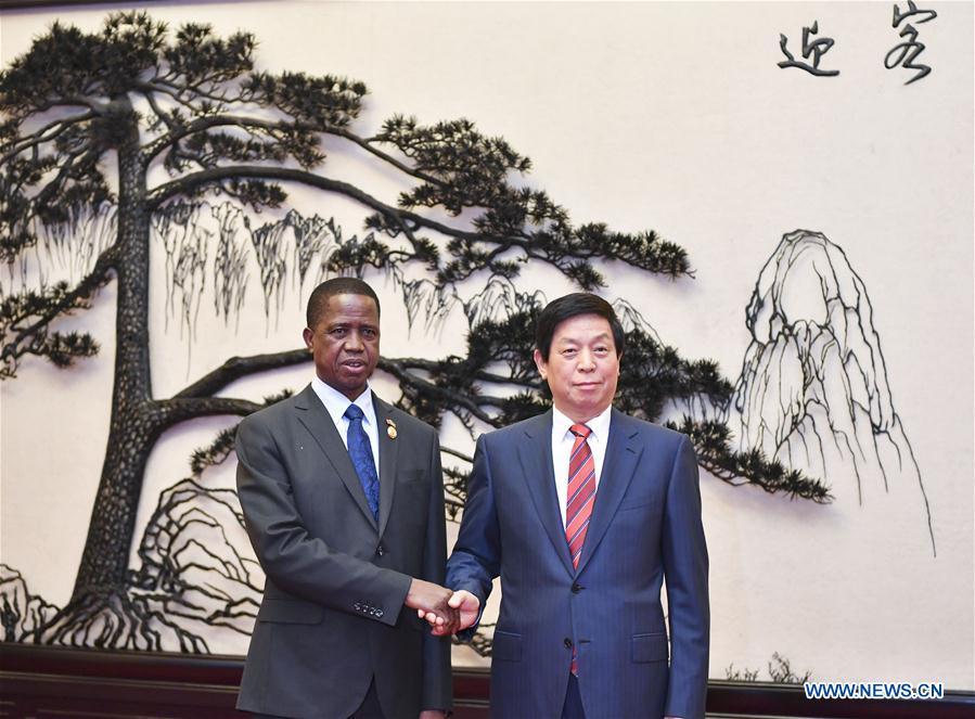 CHINA-BEIJING-LI ZHANSHU-ZAMBIAN PRESIDENT-MEETING (CN) 
