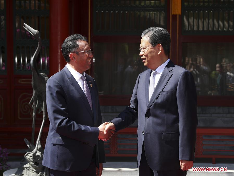 CHINA-BEIJING-ZHAO LEJI-MADAGASCAR'S PRESIDENT-MEETING (CN)