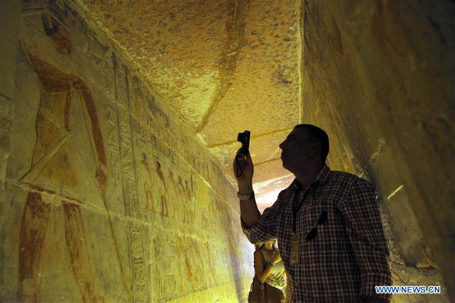EGYPT-GIZA-ARCHEOLOGY-OLD KINGDOM TOMB-OPENING