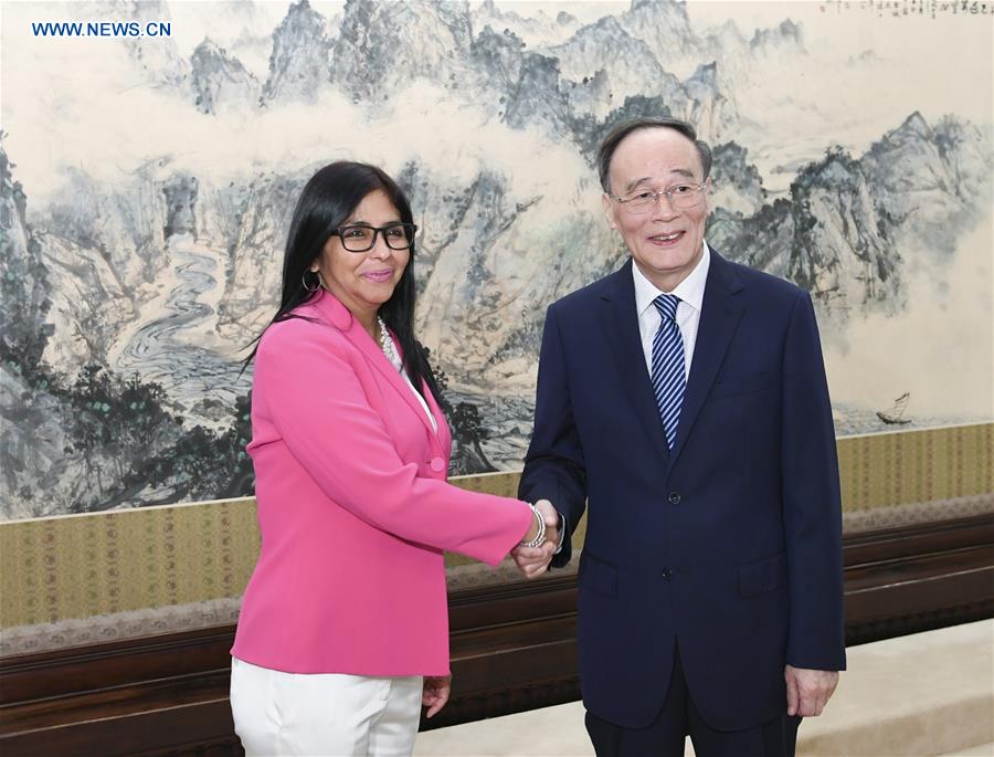 CHINA-BEIJING-WANG QISHAN-VENEZUELAN VICE PRESIDENT-MEETING (CN)