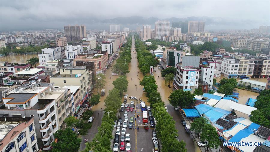 CHINA-GUANGDONG-YANGCHUN-TYPHOON MANGKHUT-FLOOD (CN)