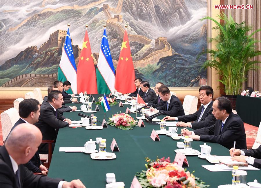 CHINA-BEIJING-LI ZHANSHU-UZBEKISTAN-PARLIAMENT-SPEAKER-TALKS (CN)