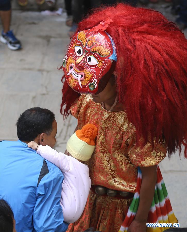 NEPAL-KATHMANDU-INDRAJATRA FESTIVAL-MASKED DANCER