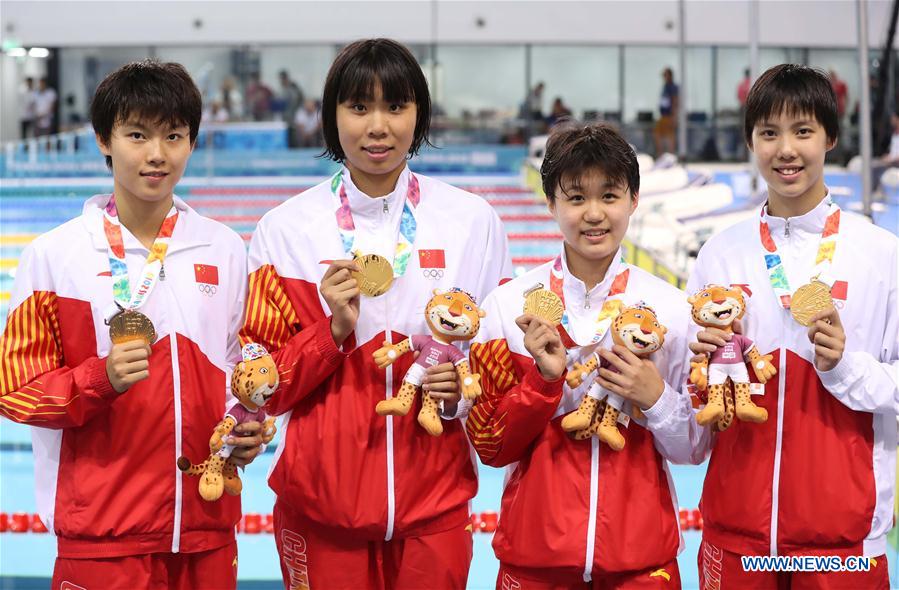 (SP)ARGENTINA-BUENOS AIRES-SUMMER YOUTH OLYMPIC GAMES-SWIMMING-WOMEN'S 4X100M MEDLEY RELAY