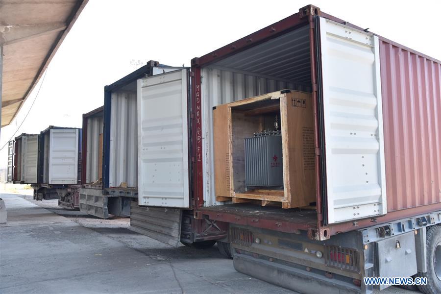 SYRIA-LATAKIA-CHINA-DONATION-ELECTRICAL TRANSFORMERS