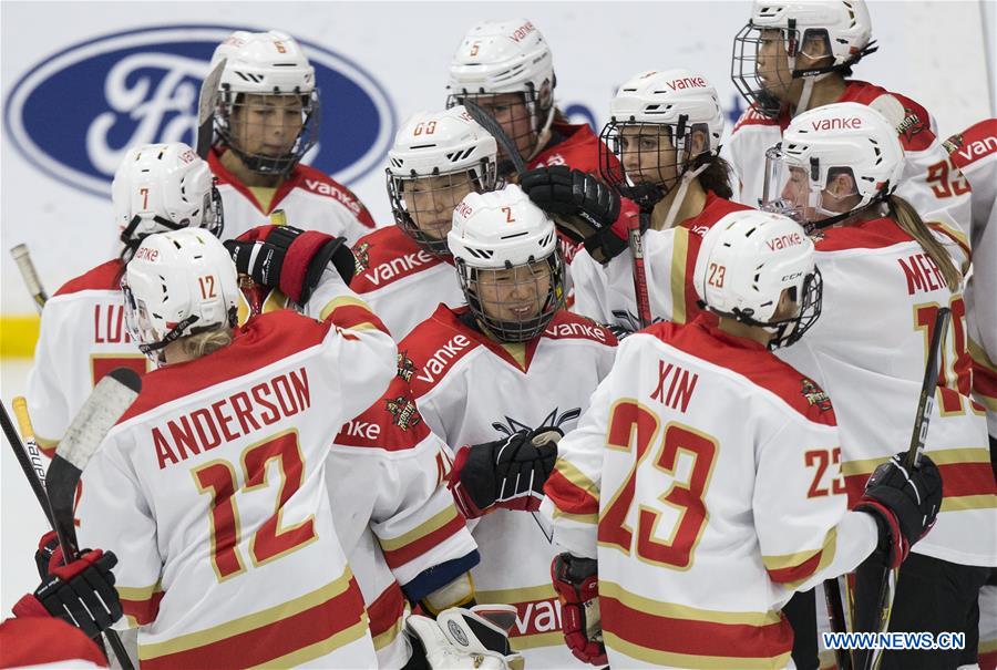 (SP)CANADA-TORONTO-ICE HOCKEY-CWHL-SHENZHEN KRS VANKE RAYS VS TORONTO FURIES