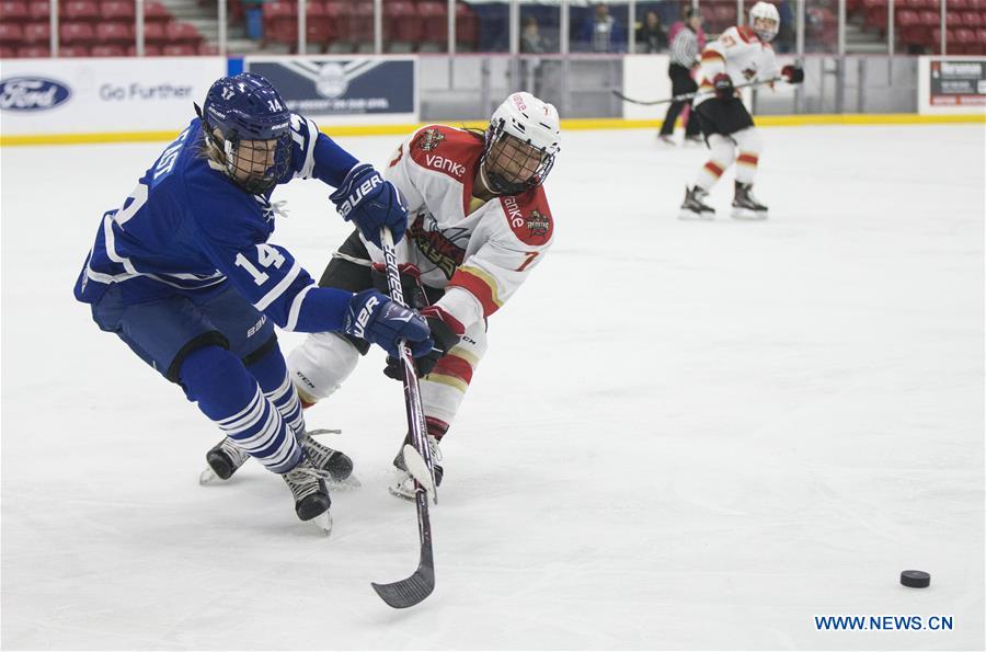 (SP)CANADA-TORONTO-ICE HOCKEY-CWHL-SHENZHEN KRS VANKE RAYS VS TORONTO FURIES