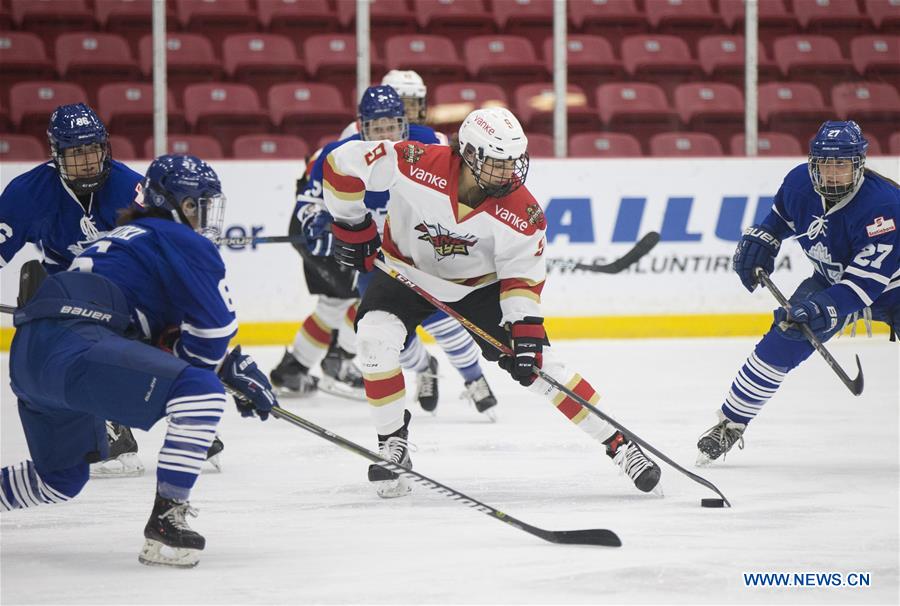 (SP)CANADA-TORONTO-ICE HOCKEY-CWHL-SHENZHEN KRS VANKE RAYS VS TORONTO FURIES