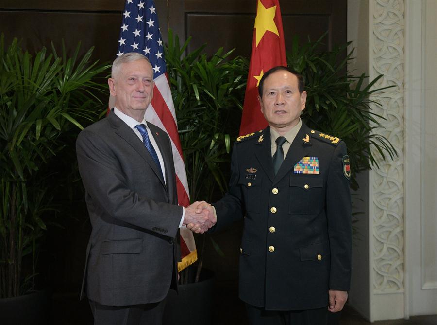 SINGAPORE-CHINA-WEI FENGHE-U.S.-JAMES MATTIS-MEETING