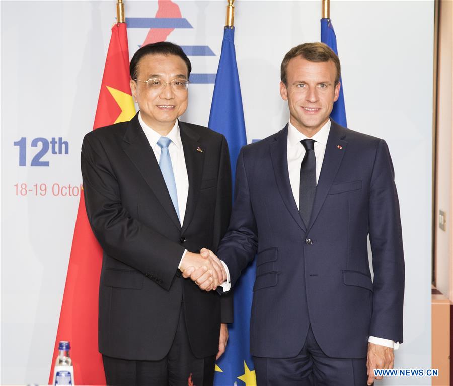 BELGIUM-BRUSSELS-CHINA-LI KEQIANG-FRANCE-MACRON-MEETING
