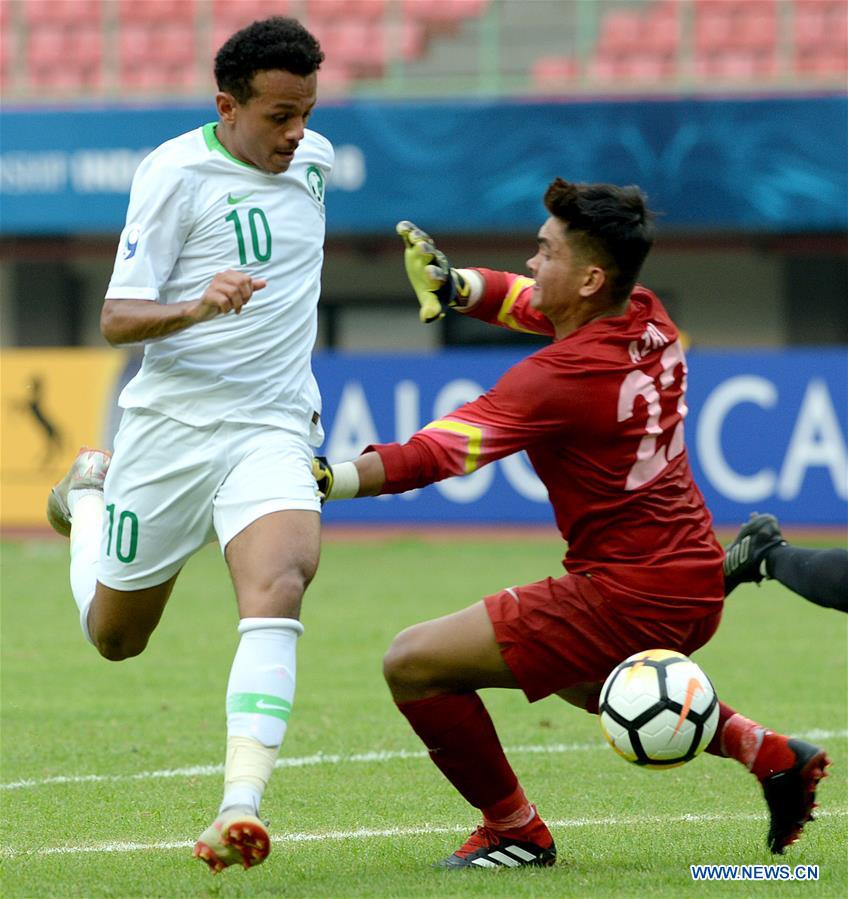 (SP)INDONESIA-BEKASI-AFC U19-CHAMPIONSHIP 2018-GROUP D-SAUDI ARABIA VS MALAYSIA