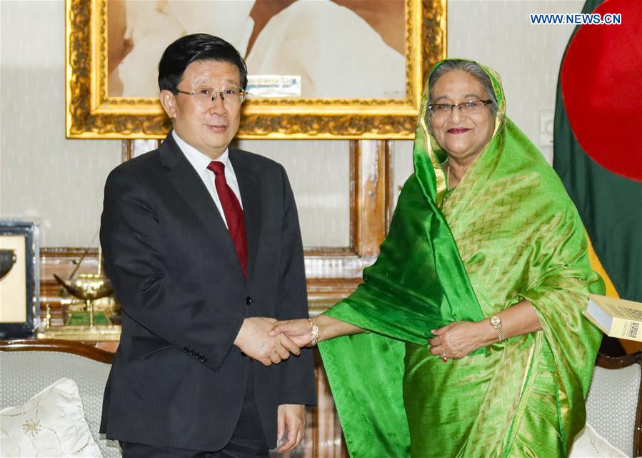 BANGLADESH-DHAKA-PM-HASINA-CHINA-ZHAO KEZHI-MEETING