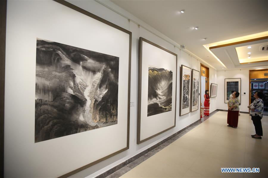 MYANMAR-YANGON-CHINA-WATER INK PAINTING-EXHIBITION
