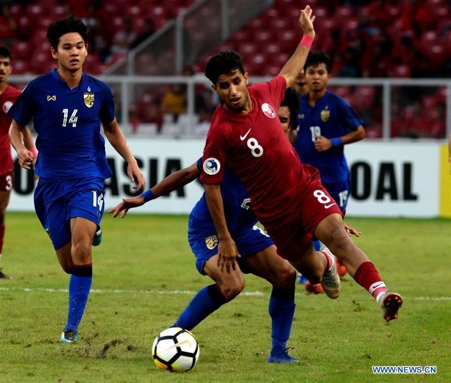(SP)INDONESIA-JAKARTA-SOCCER-AFC U19-CHAMPIONSHIP 2018-QUARTER FINAL-QATAR VS THAILAND
