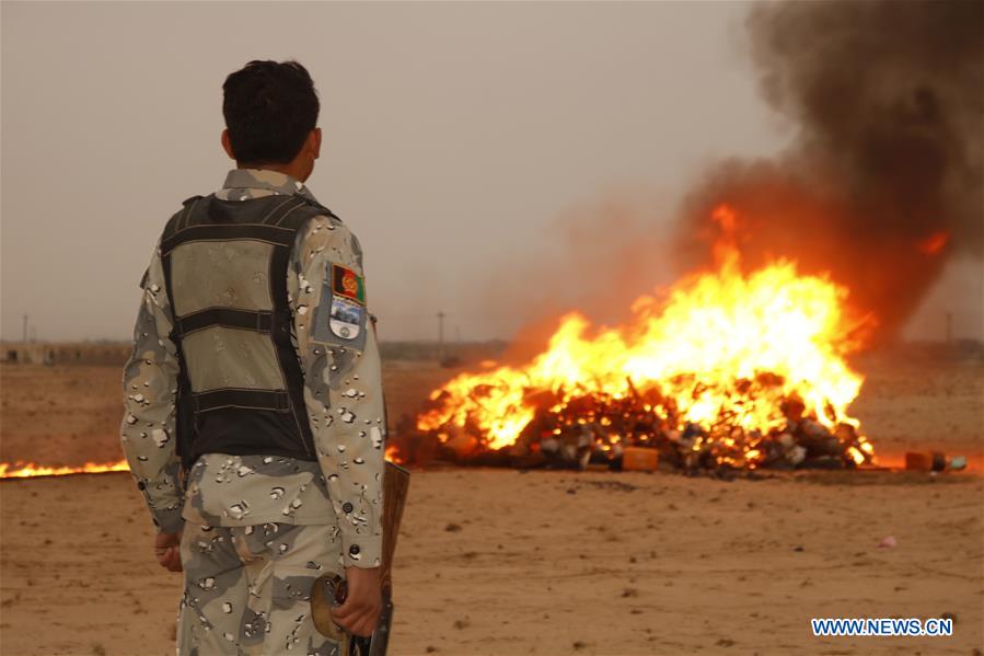 AFGHANISTAN-JAWZJAN-DRUG SEIZED-BURN