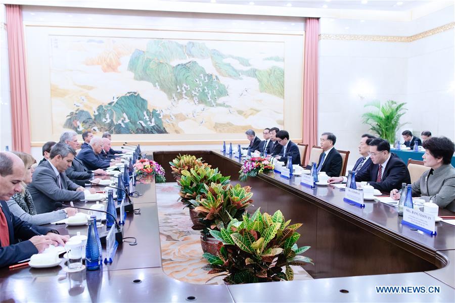 CHINA-BEIJING-WANG YANG-CUBAN PRESIDENT-MEETING (CN)