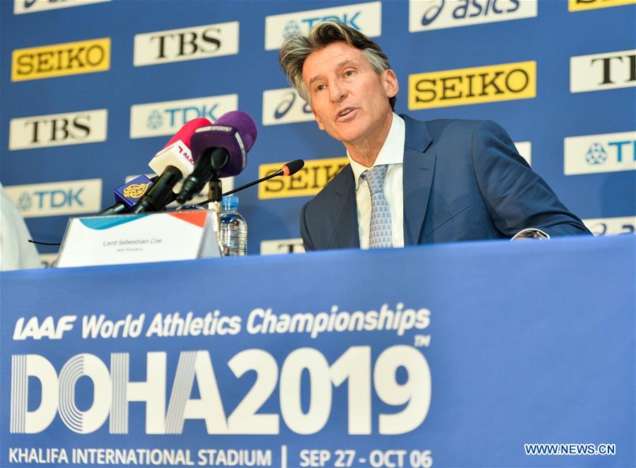 (SP)QATAR-DOHA-IAAF WORLD ATHLETICS CHAMPIONSHIPS-PRESS CONFERENCE