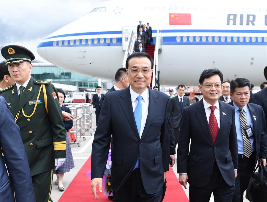 SINGAPORE-CHINA-LI KEQIANG-ARRIVAL