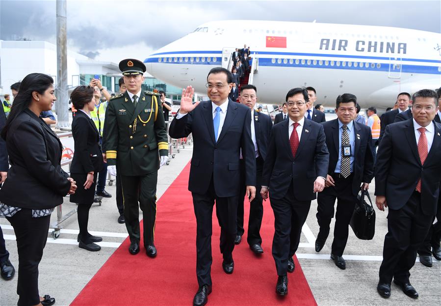 SINGAPORE-CHINA-LI KEQIANG-ARRIVAL