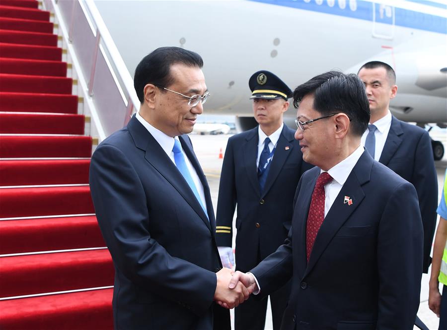 SINGAPORE-CHINA-LI KEQIANG-ARRIVAL