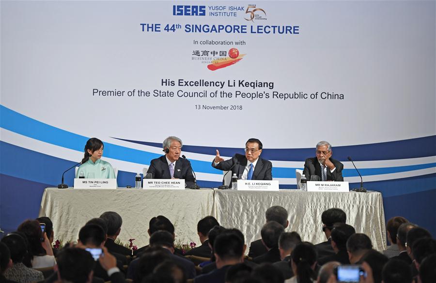 SINGAPORE-CHINA-LI KEQIANG-SPEECH