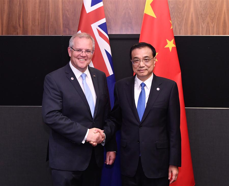 SINGAPORE-LI KEQIANG-SCOTT MORRISON-MEETING