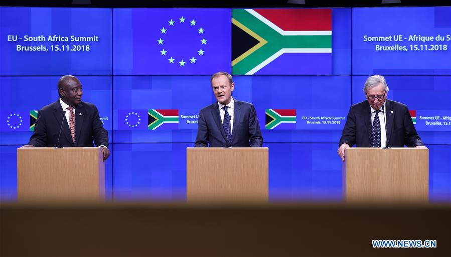 BELGIUM-EU-SOUTH AFRICA-SUMMIT-PRESS CONFERENCE