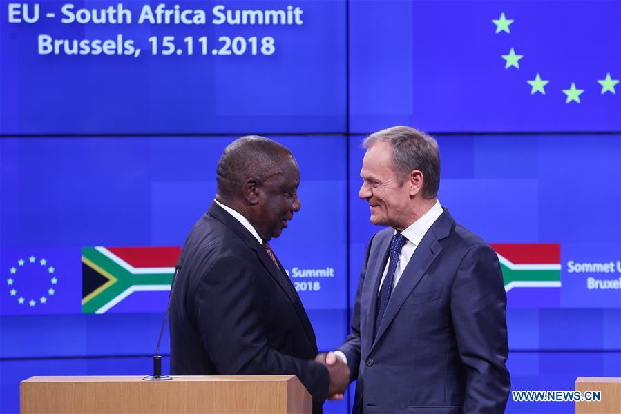 BELGIUM-EU-SOUTH AFRICA-SUMMIT-PRESS CONFERENCE