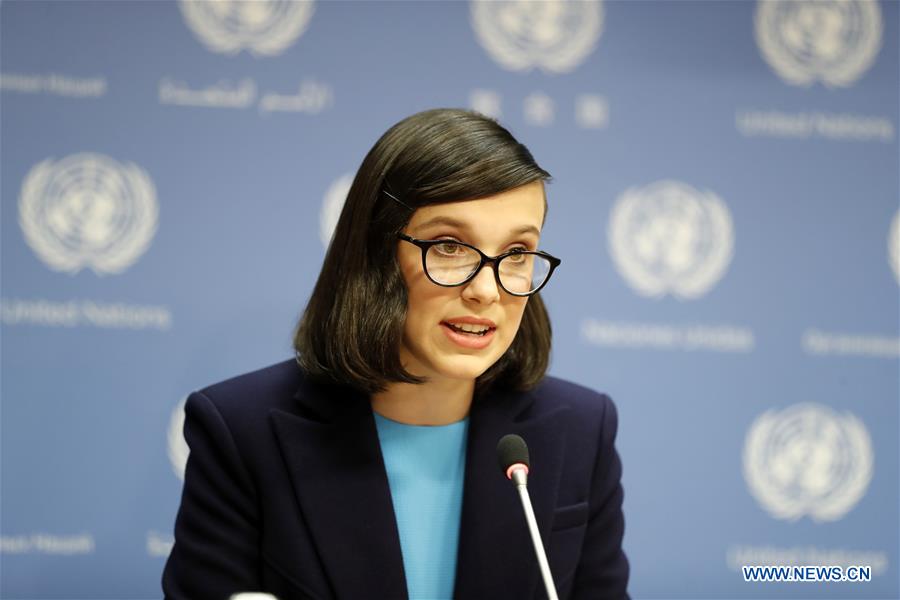 UN-UNICEF-GOODWILL AMBASSADOR-MILLIE BOBBY BROWN-PRESS CONFERENCE