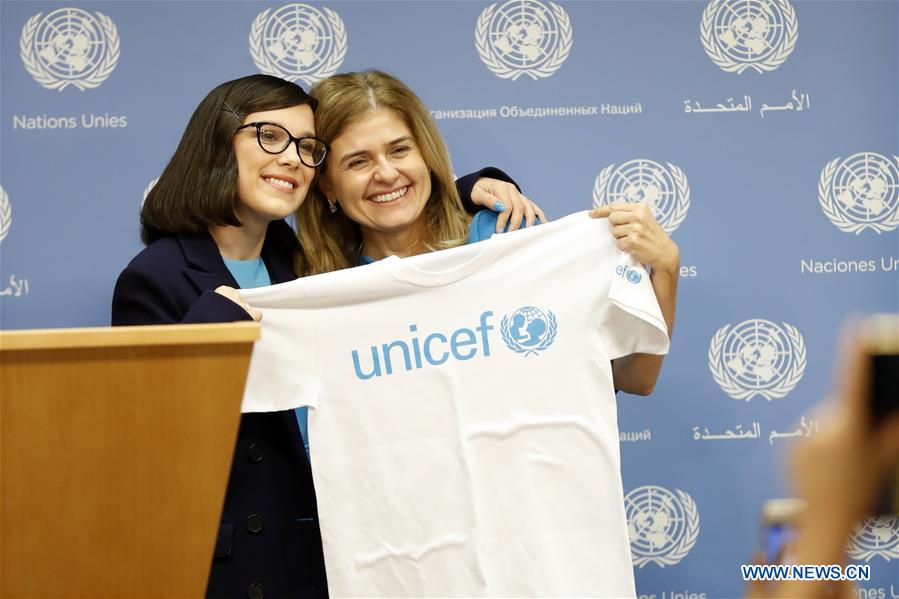 UN-UNICEF-GOODWILL AMBASSADOR-MILLIE BOBBY BROWN-PRESS CONFERENCE