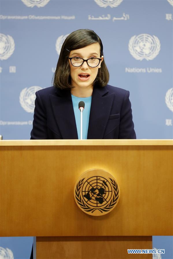 UN-UNICEF-GOODWILL AMBASSADOR-MILLIE BOBBY BROWN-PRESS CONFERENCE