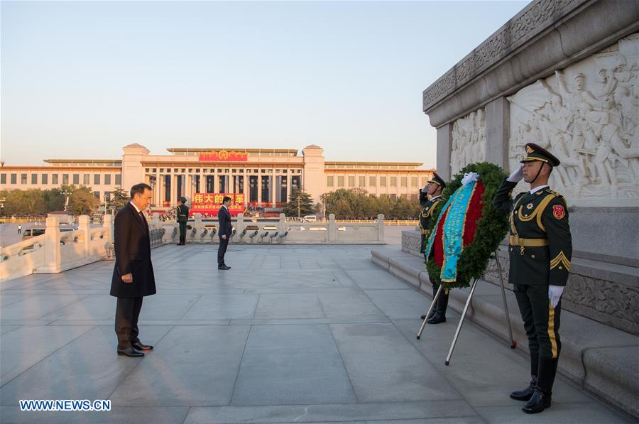 CHINA-BEIJING-KAZAKH PM-MONUMENT-TRIBUTE (CN)