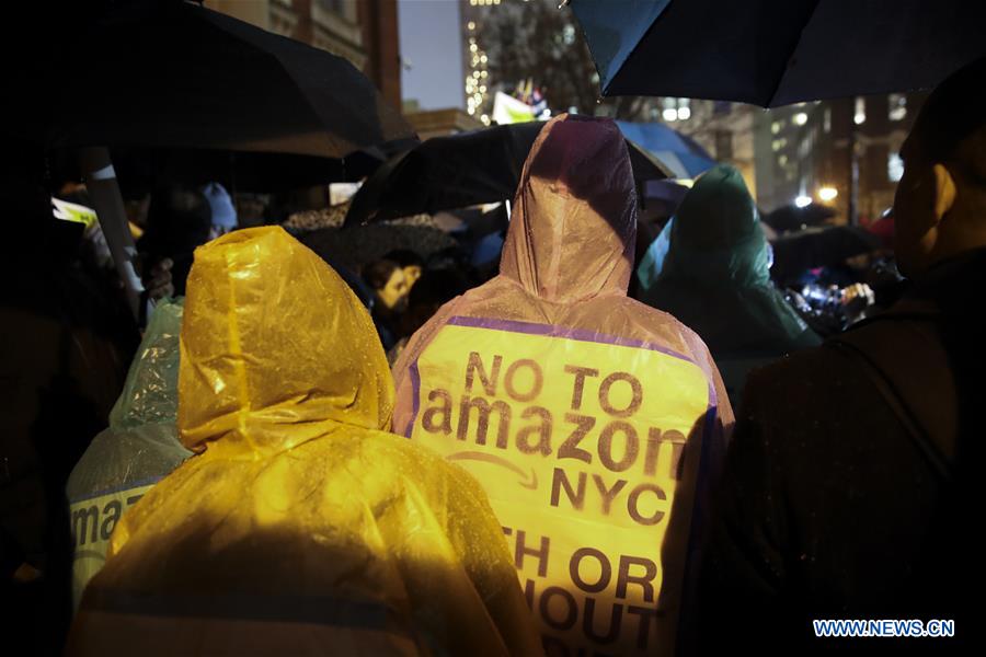 U.S.-NEW YORK-AMAZON-HEADQUARTERS-PROTEST