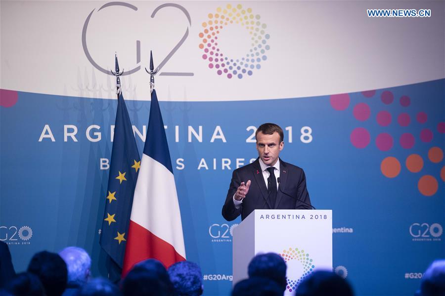 ARGENTINA-BUENOS AIRES-G20 SUMMIT-FRANCE-PRESIDENT-PRESS CONFERENCE