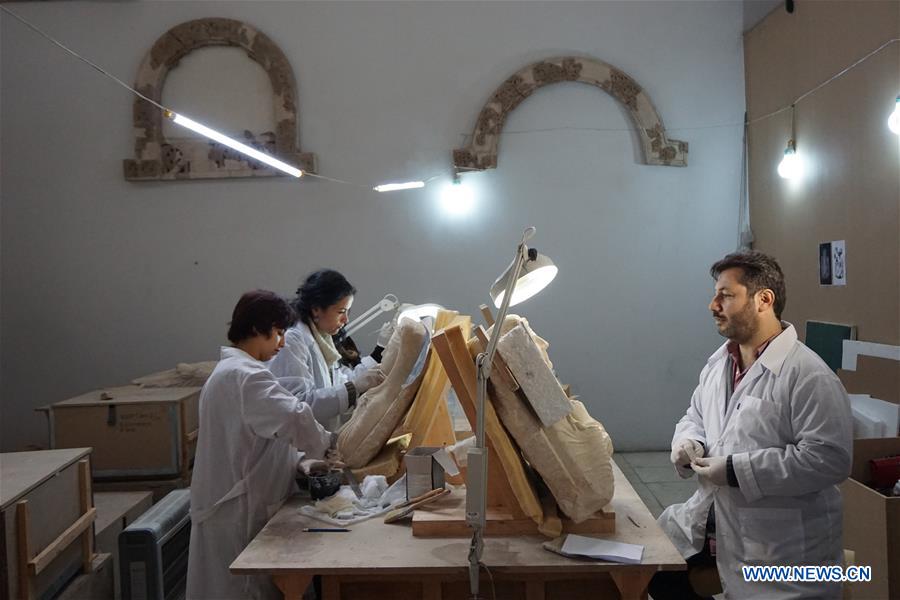 SYRIA-DAMASCUS-NATIONAL MUSEUM OF DAMASCUS-PALMYRA-ANTIQUES-RESTORATION