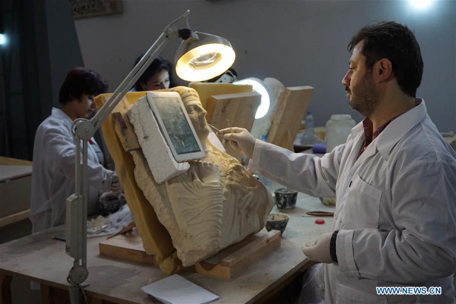 SYRIA-DAMASCUS-NATIONAL MUSEUM OF DAMASCUS-PALMYRA-ANTIQUES-RESTORATION