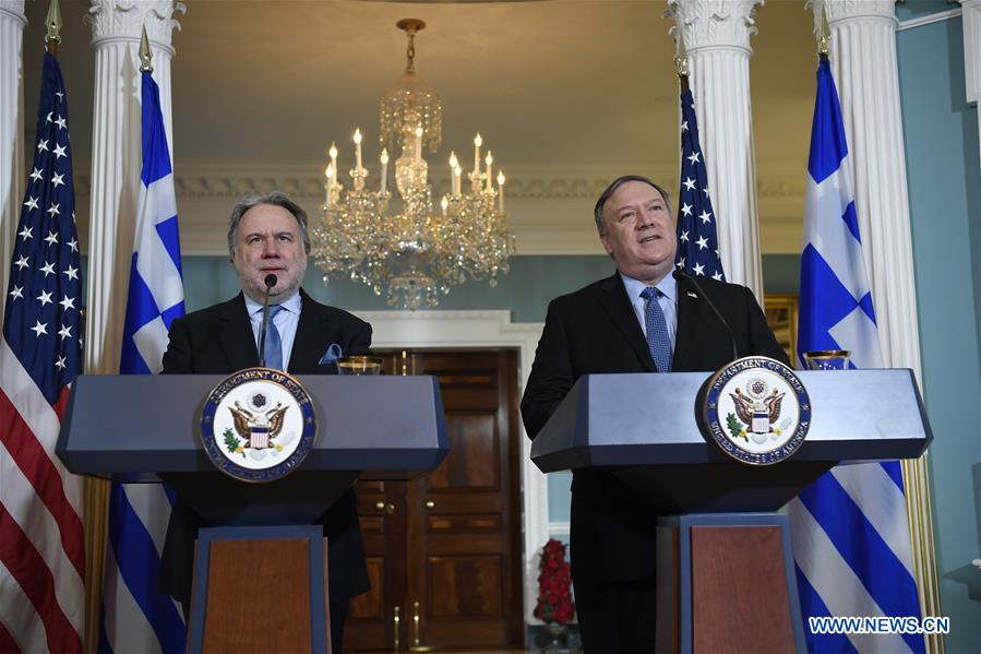 US-WASHINGTON-POMPEO-GREECE-PRESS CONFERENCE